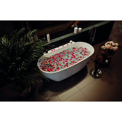 PALERMO 1750mm Back to Wall Freestanding Bath Gloss White