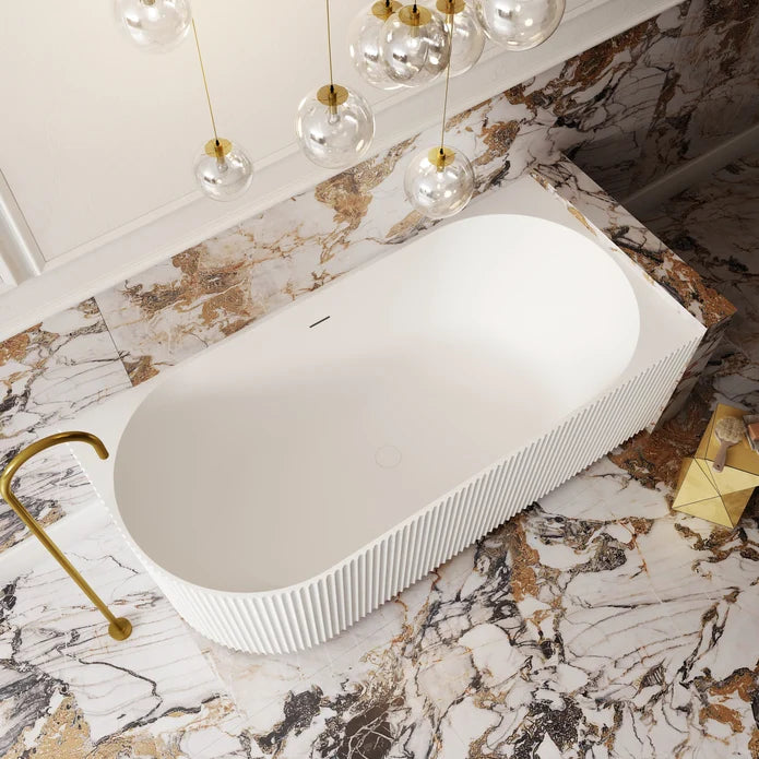 V-Groove Corner Back To Wall Bath Matte White, 1500mm Right Hand Corner