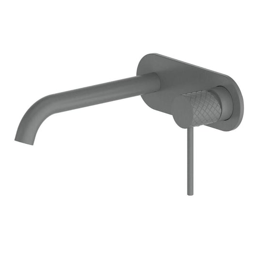 Greens Trance Wall Basin Mixer with Plate - Gun Metal
