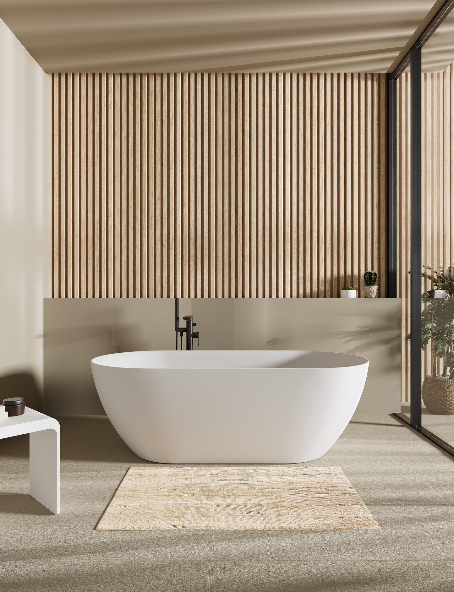 Ellips Slim Acrylic Free Standing None Overflow Bathtub LK-EL