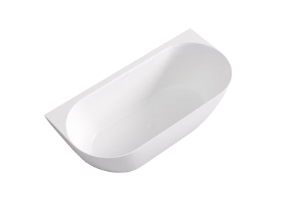 Ellips Back To Wall Free Standing Acrylic Bathtub LK-EB-OF