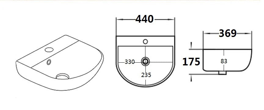 Carrida Fine Ceramic Wall Hung Basin LK-CAW430