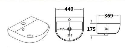 Carrida Fine Ceramic Wall Hung Basin LK-CAW430