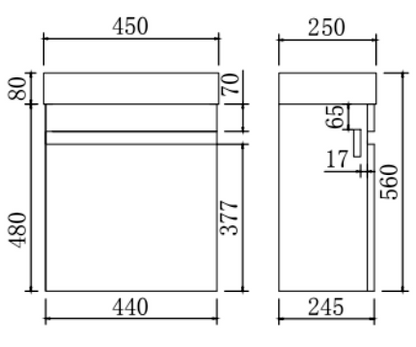 EV42RWH-OAK (RIGHT HINGE)