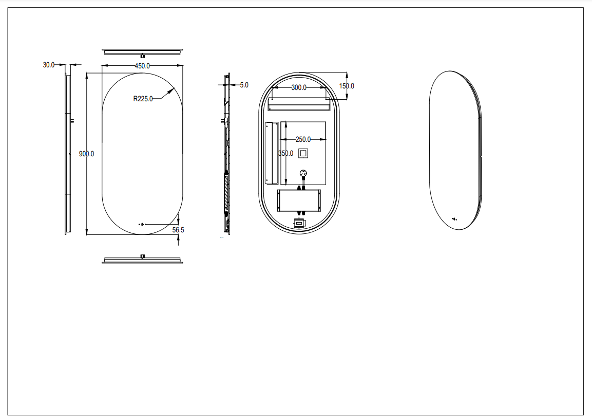 Ellips LED Back Lit Pencil Edge LK-LPM4590BL