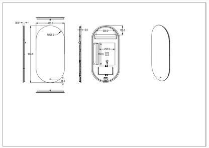 Ellips LED Back Lit Pencil Edge LK-LPM4590BL