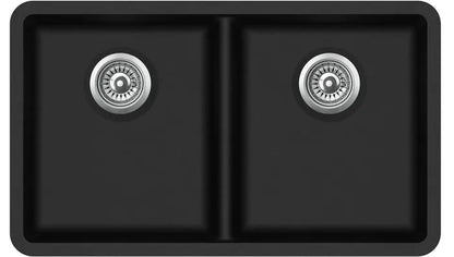 Granite Sink 810x480 Black Double Bowl