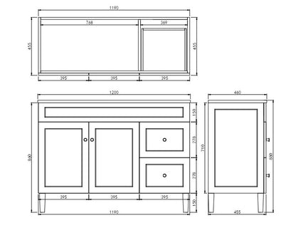 Harold Federation Free Standing Cabinet Matte White LK-FH124RL-MW