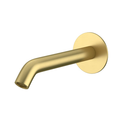 200mm Curved Bath Spout Brushed Gold