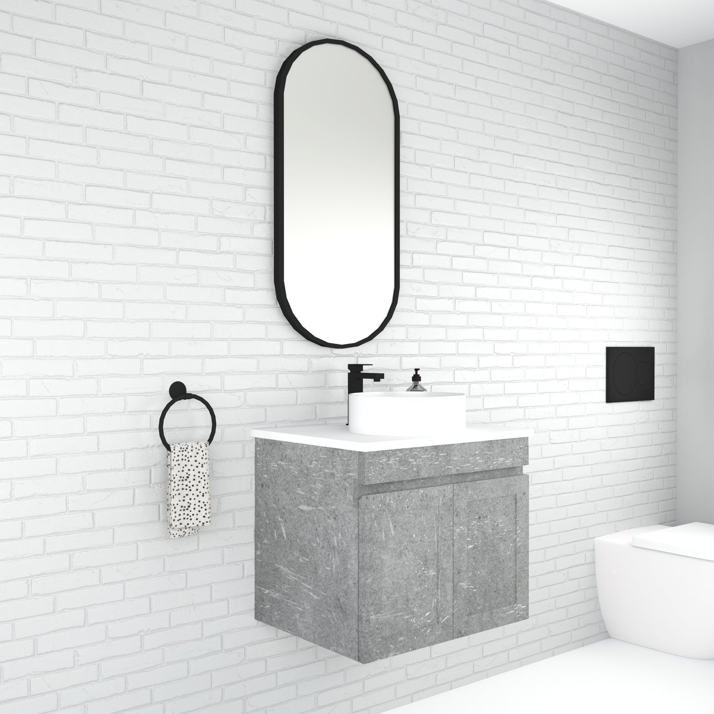 Boston 600mm Wall Hung Vanity with Ceramic Top