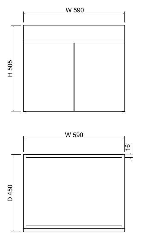 Less 600mm Gloss White Wall Hung Vanity with Ceramic Top