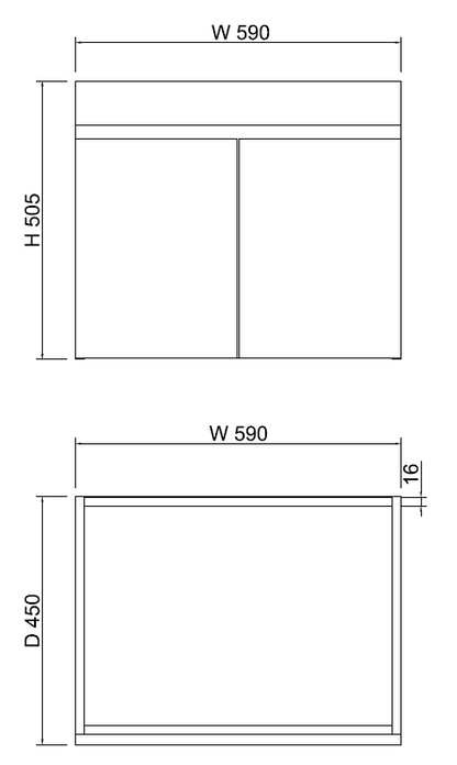 Less 600mm Gloss White Wall Hung Vanity with Ceramic Top