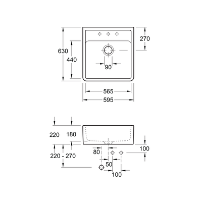 Butler 595 Sink No Tap Hole CeramicPlus