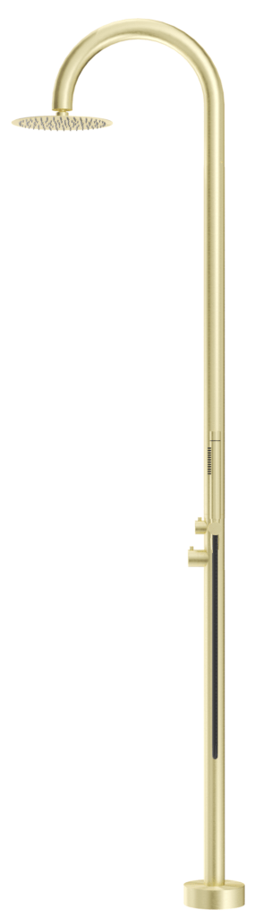 Mica Gooseneck Freestanding Outdoor Shower French Gold