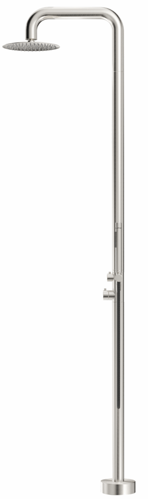 Mica Soft Square Freestanding Outdoor Shower Brushed Nickel