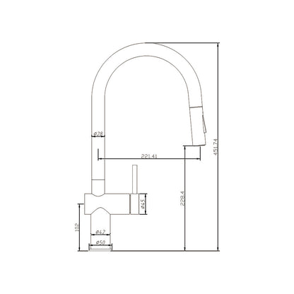 Pull Out Sink Mixer Gun Metal