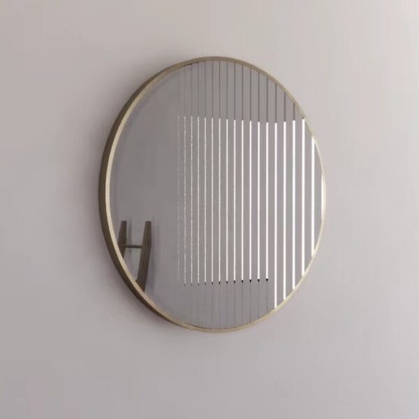 RIVA FRAMED ROUND MIRROR WALL MOUNTED GOLD 800X800MM