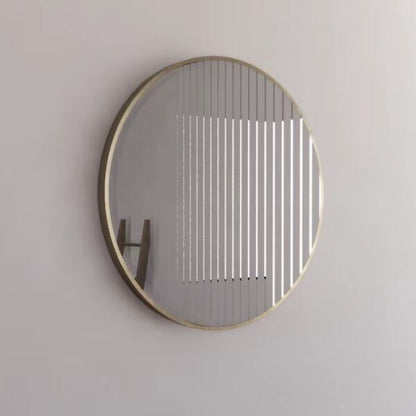 RIVA FRAMED ROUND MIRROR WALL MOUNTED GOLD 800X800MM