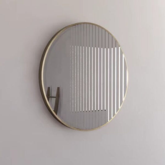 RIVA FRAMED ROUND MIRROR WALL MOUNTED GOLD 800X800MM