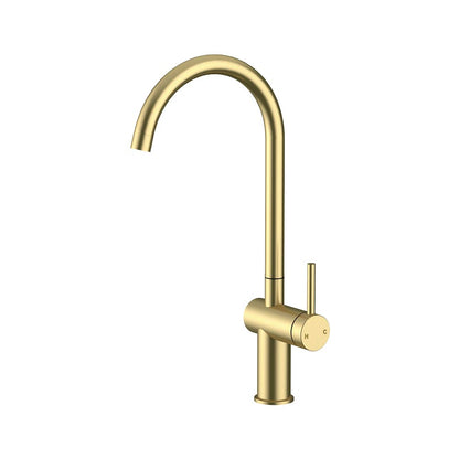 Gooseneck Sink Mixer Brushed Gold