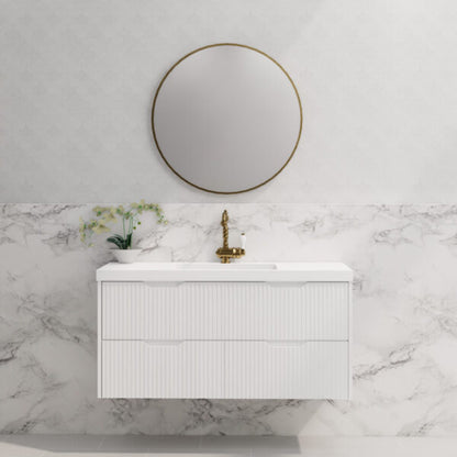 RIVA BALI MATTE WHITE 1200MM SINGLE BOWL WALL HUNG VANITY (CABINET ONLY)