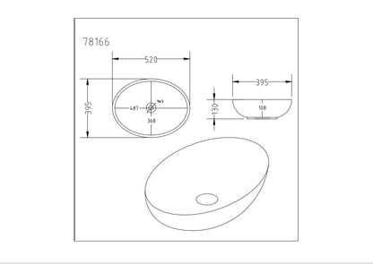Carey Fine Ceramic Above Counter Basin LK-CRA520-MCW