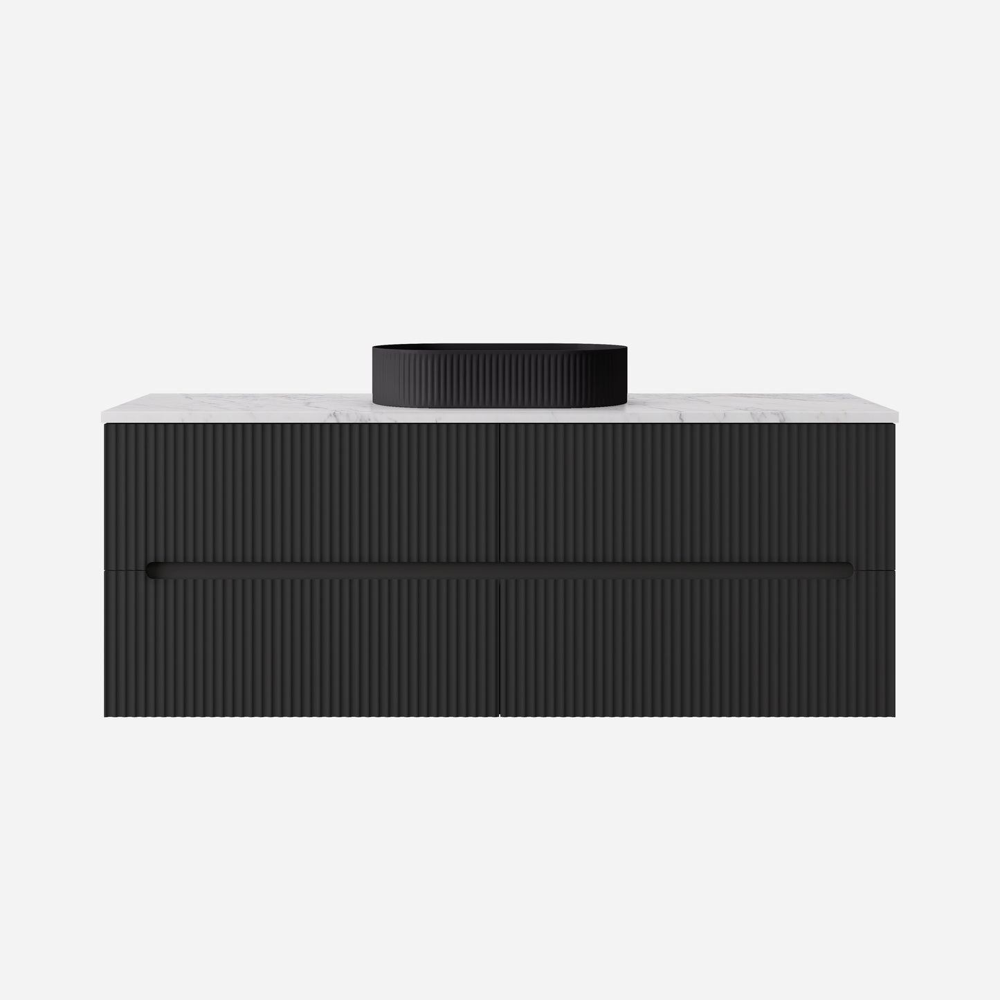 Cabarita Morden Wall Hung PVC Cabinet, Matte Black, LK-MC1500W-MB