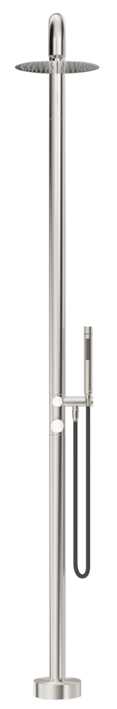 Mica Soft Square Freestanding Outdoor Shower Brushed Nickel
