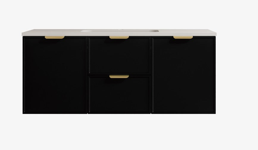 Madura Federation Wall Hung Cabinet Matte Black LK-FM1221W-MB
