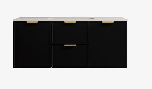 Madura Federation Wall Hung Cabinet Matte Black LK-FM1221W-MB