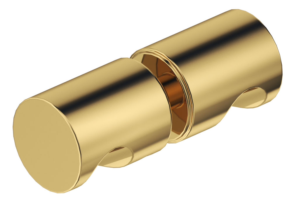 Shower Screen Handle Round Shiny Gold