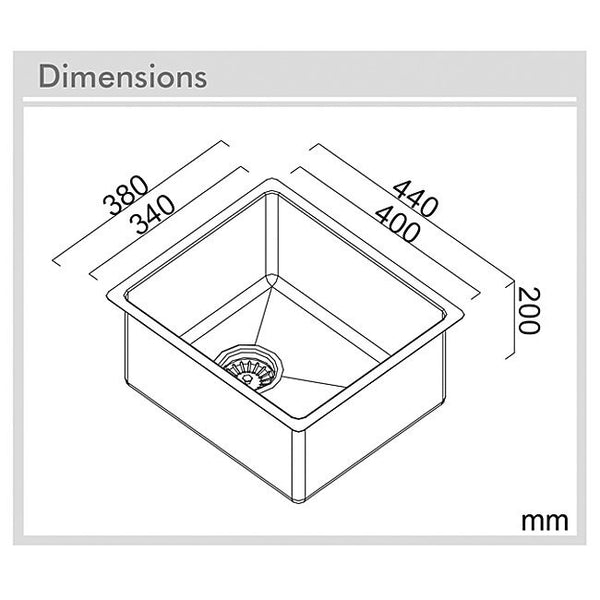 ALFRESCO SGL BWL 340X420X200 SUS316