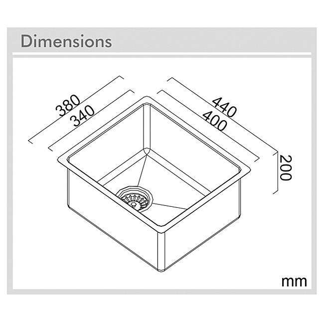 ALFRESCO SGL BWL 340X420X200 SUS316