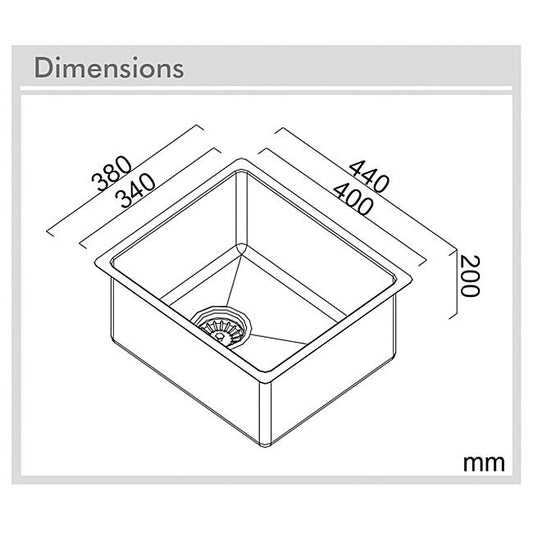 ALFRESCO SGL BWL 340X420X200 SUS316