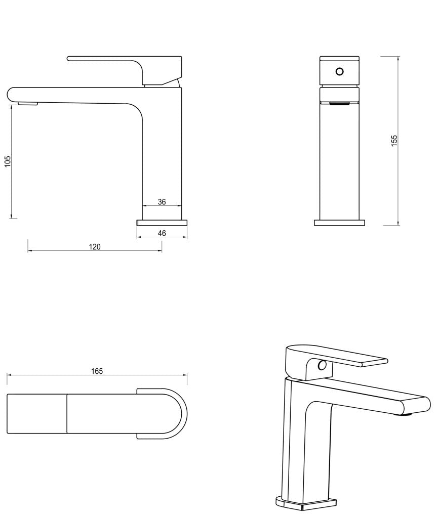 Beki Basin Mixer French Gold