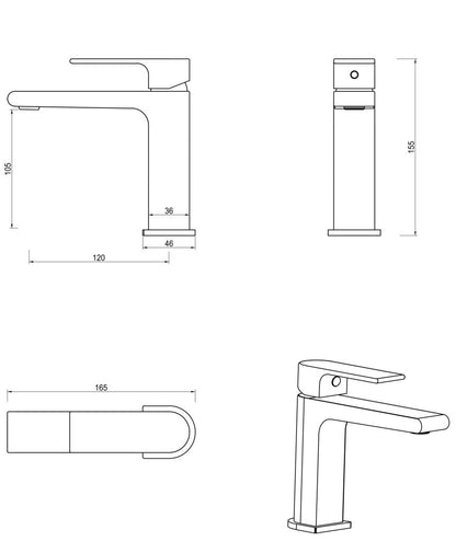 Beki Basin Mixer French Gold