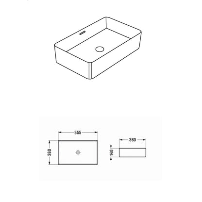 Crete Ceramic Above Counter Basin LK-CA555-OF