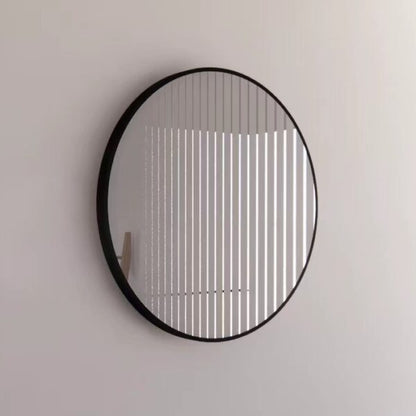 RIVA FRAMED ROUND MIRROR WALL MOUNTED BLACK 800X800MM