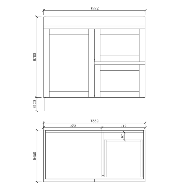 Miami Matte White Vanity – 900mm (CABINET ONLY)