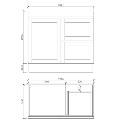 Miami Matte White Vanity – 900mm (CABINET ONLY)