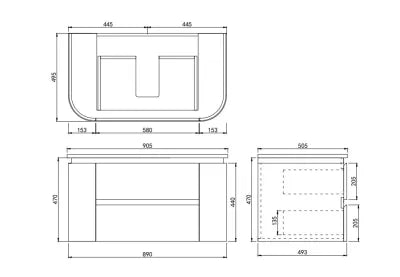 Devito Modern Wall Hung Vanity PVC Cabinet Matte white LK-MD900W-MW