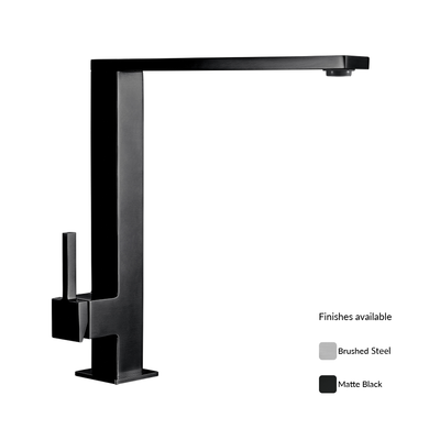 Finera Square Kitchen Mixer Matte Black