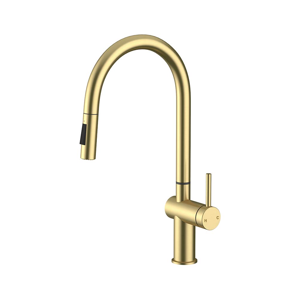Pull Out Sink Mixer Brushed Gold