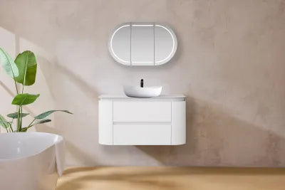 Devito Modern Wall Hung Vanity PVC Cabinet Matte white LK-MD900W-MW
