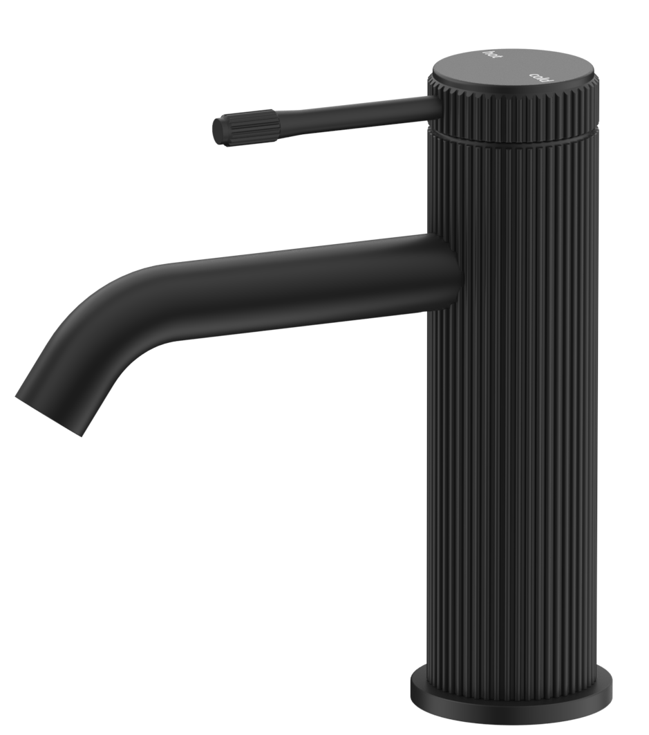 Mica Fluted Basin Mixer Black