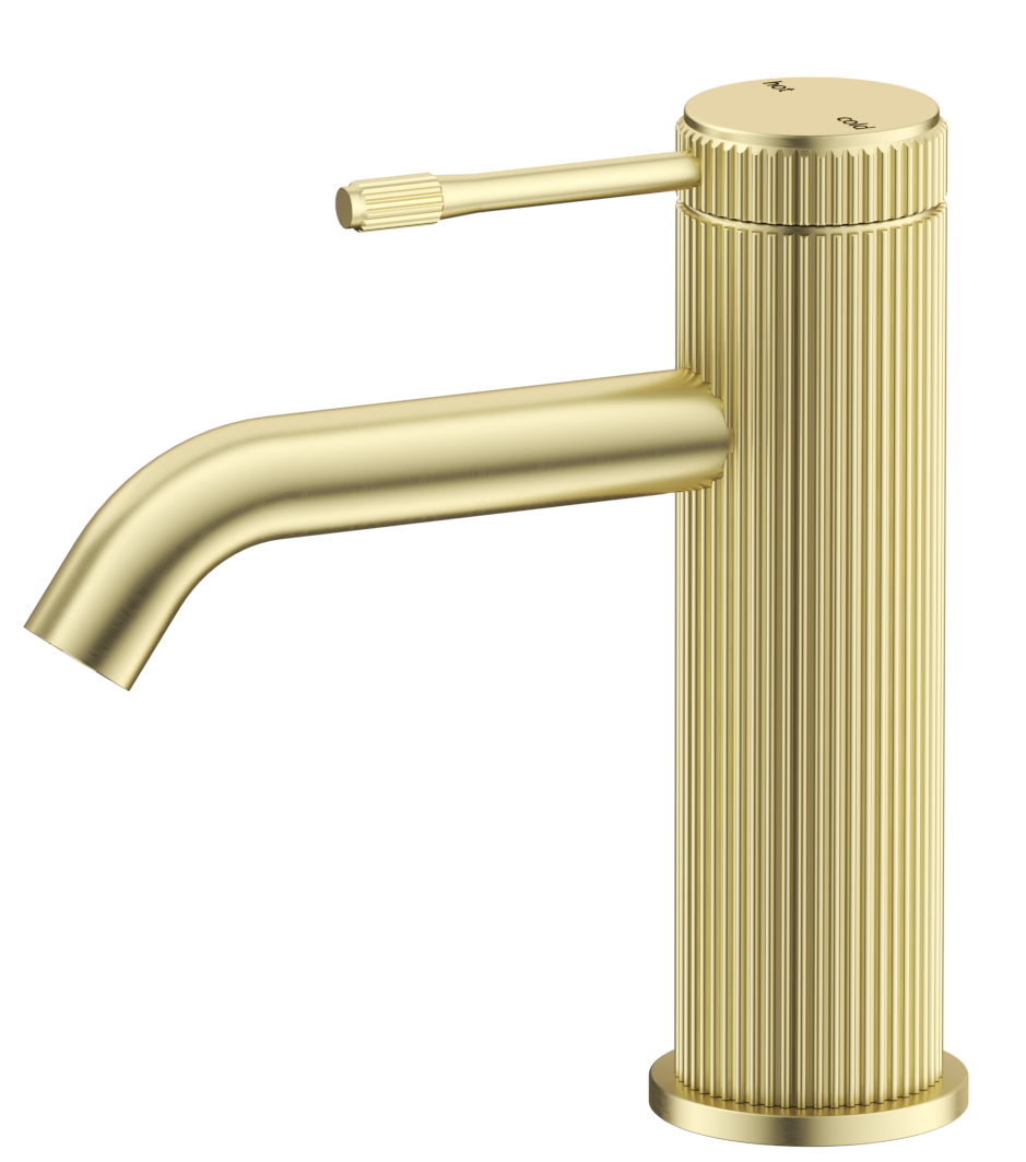 Mica Fluted Basin Mixer French Gold