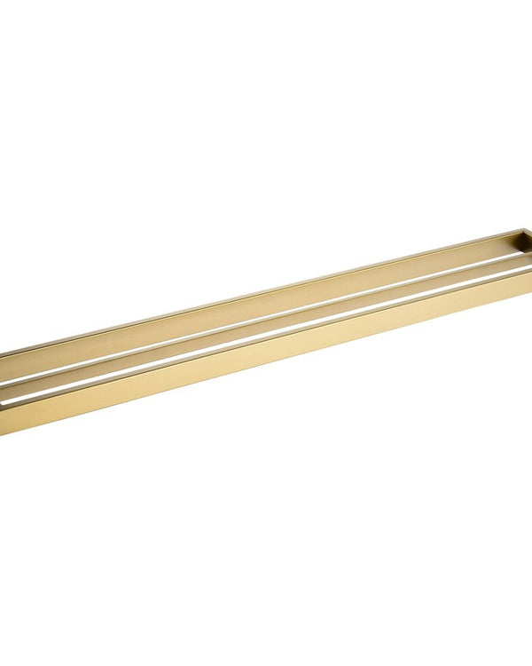 Cavallo Brushed Yellow Gold Square Double Towel Rail 600mm