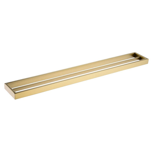 Cavallo Brushed Yellow Gold Square Double Towel Rail 600mm