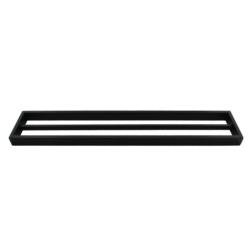 Cavallo Matte Black Square Double Towel Rail 600mm