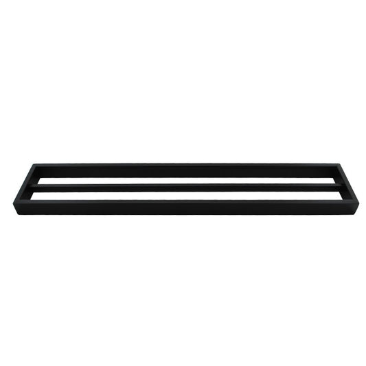 Cavallo Matte Black Square Double Towel Rail 600mm